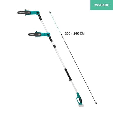 VONROC Teleskopisk motorsåg 20V – 200 upp till 260cm | Exkl. Batteri och snabbladdare