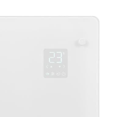 VONROC Lyxigt konvektorelement med glaspanel –  2000W – Vit | Wifi