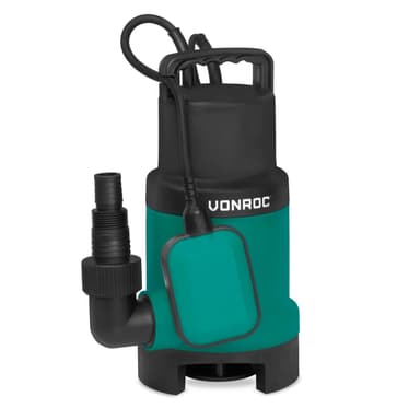 VONROC Dränkbar pump 900W – 16000 L/h | Smutsigt och rent vatten