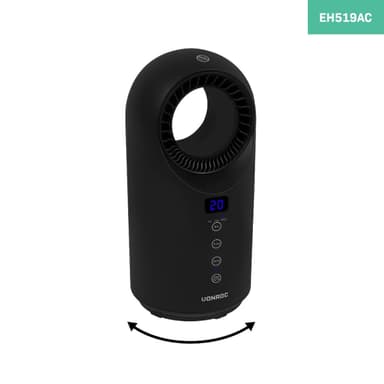 VONORC Elektrisk värmefläkt – 1500W – keramisk – svart | Bladlös – roterationsfunktion