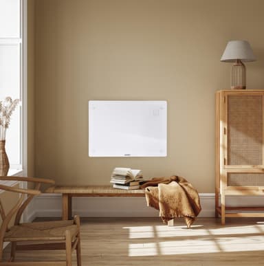 VONROC Lyxigt konvektorelement med glaspanel – 1500W – Vit  | Wifi