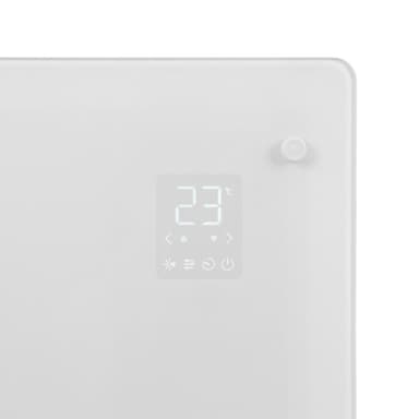 VONROC Lyxigt konvektorelement med glaspanel – 1500W – Vit  | Wifi