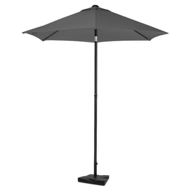 VONROC Premium parasoll Torbole Ø200cm - Inkl. parasollfot &  parasollöverdrag - Runt parasoll - UV-beständig duk - Grå