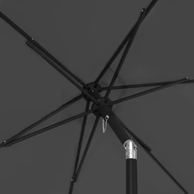 VONROC Premium parasoll Torbole Ø200cm - Inkl. parasollfot &  parasollöverdrag - Runt parasoll - UV-beständig duk - Grå