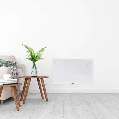 VONROC Lyxigt konvektorelement med glaspanel –  2000W – Vit | Wifi