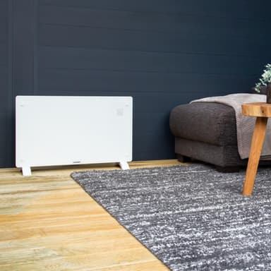 VONROC Lyxigt konvektorelement med glaspanel –  2000W – Vit | Wifi