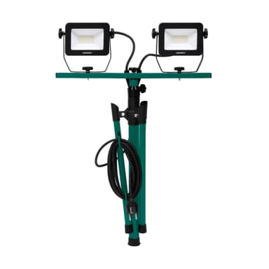 VONROC LED arbetslampa 2x 20W – Justerbart stativ | Roterbart och vinklingsbart
