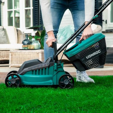 VONROC Gäsklippare 1300W - 32cm klippbredd | Med 30L gräslåda
