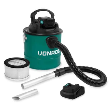 VONROC Batteridriven askdammsugare  20V – 4.0Ah – 12L tank | Inkl. Batteri och snabbladdare