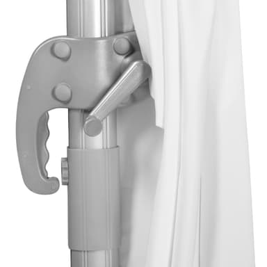 VONROC Premium hängparasoll parasoll Pisogne 300x300cm - Inkl. parasollöverdrag - Fyrkantigt - 360° vridbart - Tiltbart - UV-beständig duk - Vit