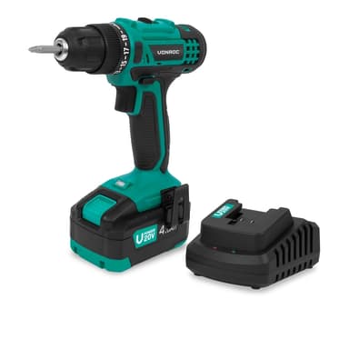 VONROC Batteridriven Borrmaskin 20V | Inkl. 4.0Ah batteri och laddare