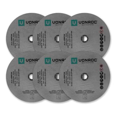 VONROC Kapskivor – 230mm | 6st Rostfritt stål och metall – Universal