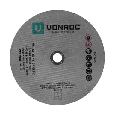VONROC Kapskivor – 230mm | 6st Rostfritt stål och metall – Universal