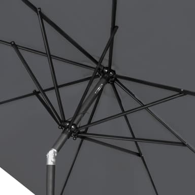 VONROC Premium parasoll Recanati Ø300cm - Inkl. parasollöverdrag - Runt parasoll - Tiltbart - UV-beständig duk - Grå