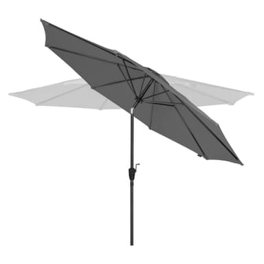 VONROC Premium parasoll Recanati Ø300cm - Inkl. parasollöverdrag - Runt parasoll - Tiltbart - UV-beständig duk - Grå