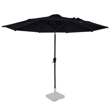 VONROC Premium parasoll Recanati Ø300cm - Inkl. parasollöverdrag - Runt parasoll - Tiltbart - UV-beständig duk - Svart