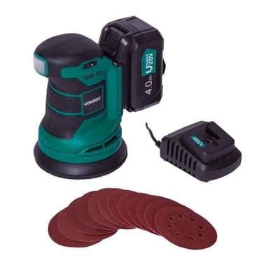 VONROC Excentrisk slipmaskin 20V – 4.0Ah | Inkl. Batteri och laddare