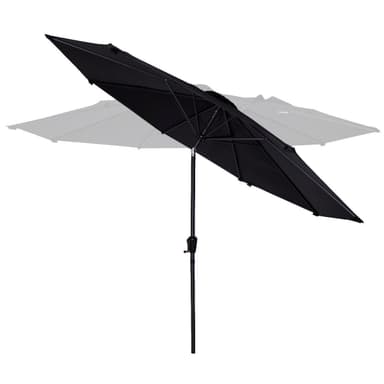 VONROC Premium parasoll Recanati Ø300cm - Inkl. parasollöverdrag - Runt parasoll - Tiltbart - UV-beständig duk - Svart