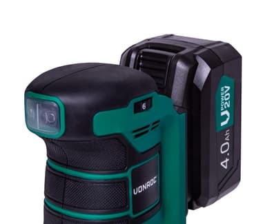 VONROC Excentrisk slipmaskin 20V – 4.0Ah | Inkl. Batteri och laddare