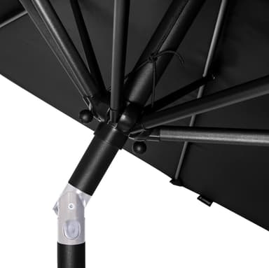 VONROC Premium parasoll Recanati Ø300cm - Inkl. parasollöverdrag - Runt parasoll - Tiltbart - UV-beständig duk - Svart
