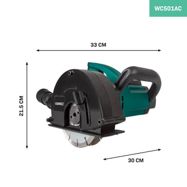 VONROC Betongspårfräs 1700W – 150mm | Inkl. 4 diamantskivor och verktygspåse