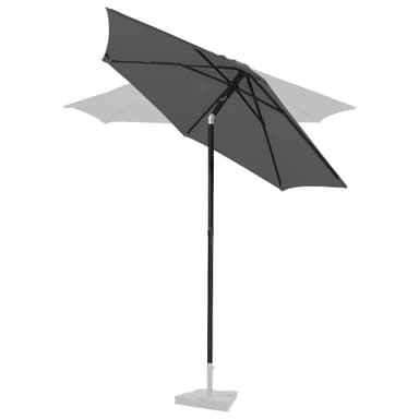 VONROC Premium parasoll Torbole Ø200cm - Inkl. parasollöverdrag - Runt parasoll - UV-beständig duk - Grå
