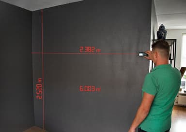 VONROC Laseravståndsmätare 40M | Längd – Volym – Area  - Höjd – Avstånd