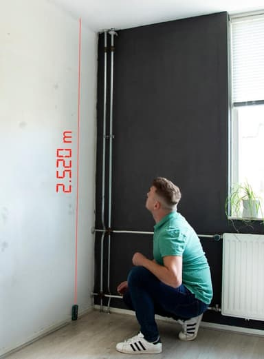 VONROC Laseravståndsmätare 40M | Längd – Volym – Area  - Höjd – Avstånd