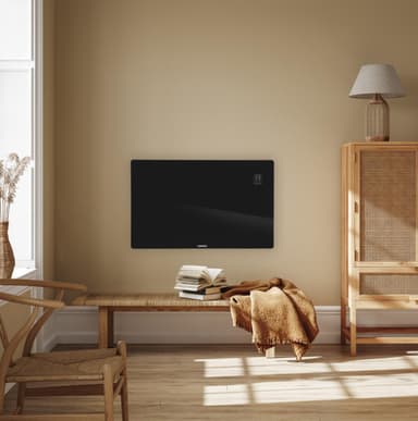 VONROC Lyxiga konvektorelement med glaspanel –  2000W – Svart | Wifi
