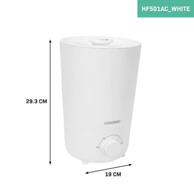 VONROC Luftfuktare 2,6 liter – Ultrasonic | Vit