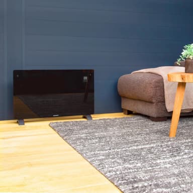 VONROC Lyxiga konvektorelement med glaspanel –  2000W – Svart | Wifi