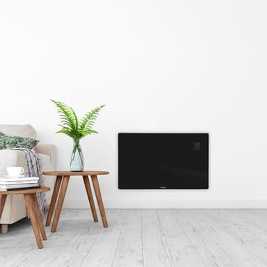 VONROC Lyxiga konvektorelement med glaspanel –  2000W – Svart | Wifi
