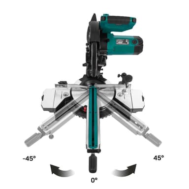 VONROC PRO Glidande kap och geringssåg – 255mm – Multi-material | Med laser och LED-ljus