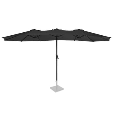 VONROC Premium parasoll Iseo 460x270cm - Inkl. parasollöverdrag - dubbelsidigt parasoll - UV-resistent duk - Svart