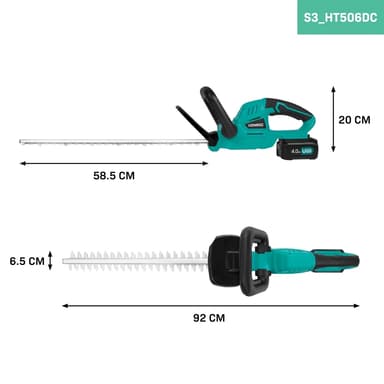 VONROC Batteridriven Häcktrimmer 20V – Bladlängd 520mm – Klippbredd 14mm - Inkl. 4.0Ah batteri och laddare