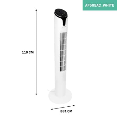 VONROC Lyxig pelarfläkt – 110cm – vit | Inkl. fjärrkontroll
