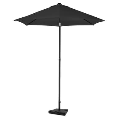 VONROC Premium parasoll Torbole Ø200cm - Inkl. parasollfot &  parasollöverdrag - Runt parasoll - UV-beständig duk - Svart