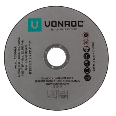 VONROC Kapskivor – 125mm | Inkl. 12 st – Universal