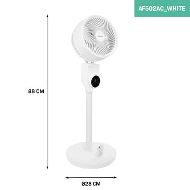 VONROC BREEZE Golvfläkt – Tyst -  88cm – Vit | Inkl. fjärrkontroll
