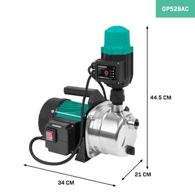 VONROC Hydroforpump / Automatisk pump – 1000W – 3500l/h | Med tryckvakt