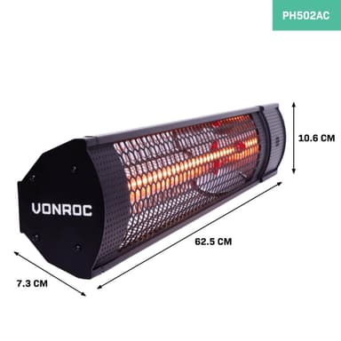 VONROC Värmare Marsili 2000W – med fjärrkontroll | Svar