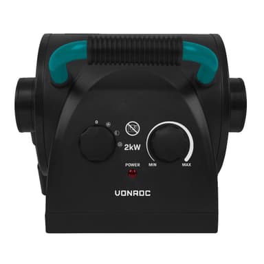 VONROC PRO Elektrisk värmefläkt – 1350W/2000W – Keramisk