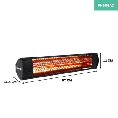 VONROC Värmare Marsili kompakt - 2000W | Svart