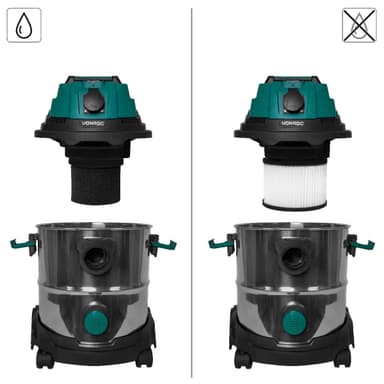VONROC Våt och torrdammsugare 1400W med 20L tank