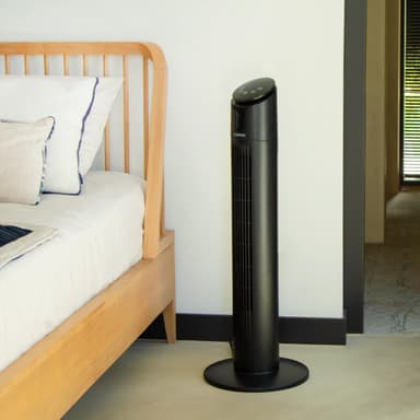 VONROC Lyxig pelarfläkt – 86cm – svart | Inkl. fjärrkontroll