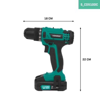 VONROC Batteridriven Borrmaskin 20V
