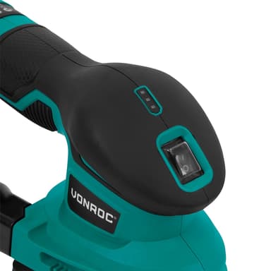 VONROC Batteridriven Slipmaskin 12V | Inkl. Batteri, USB-C-kabel och Slippapper