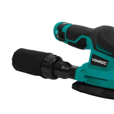 VONROC Batteridriven Slipmaskin 12V | Inkl. Batteri, USB-C-kabel och Slippapper