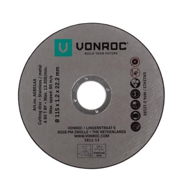 VONROC Kapskivor – 115mm | Inkl. 12 st – Universal