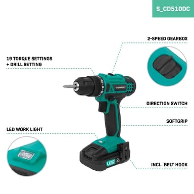 VONROC Batteridriven Borrmaskin 20V
